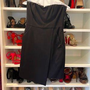 Black Wool sweetheart cocktail dress